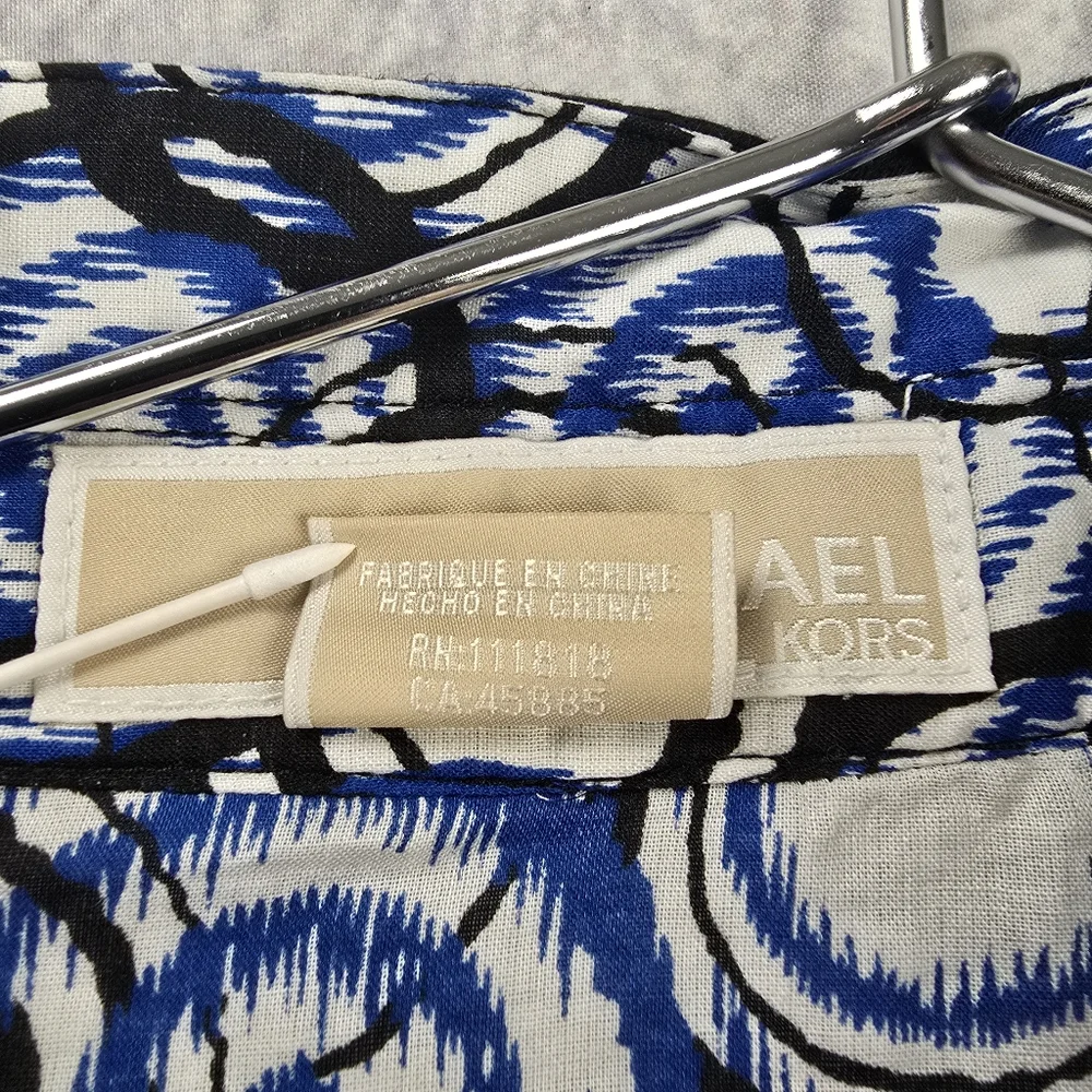 Michael Kors Tunic Style Blue and Black Women's Shirt - Picture 7 of 7